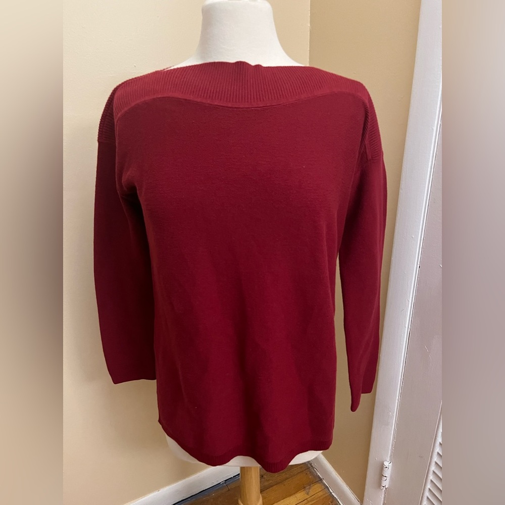 J Jill women’s Red boat neck pullover sweater.  Size XS.